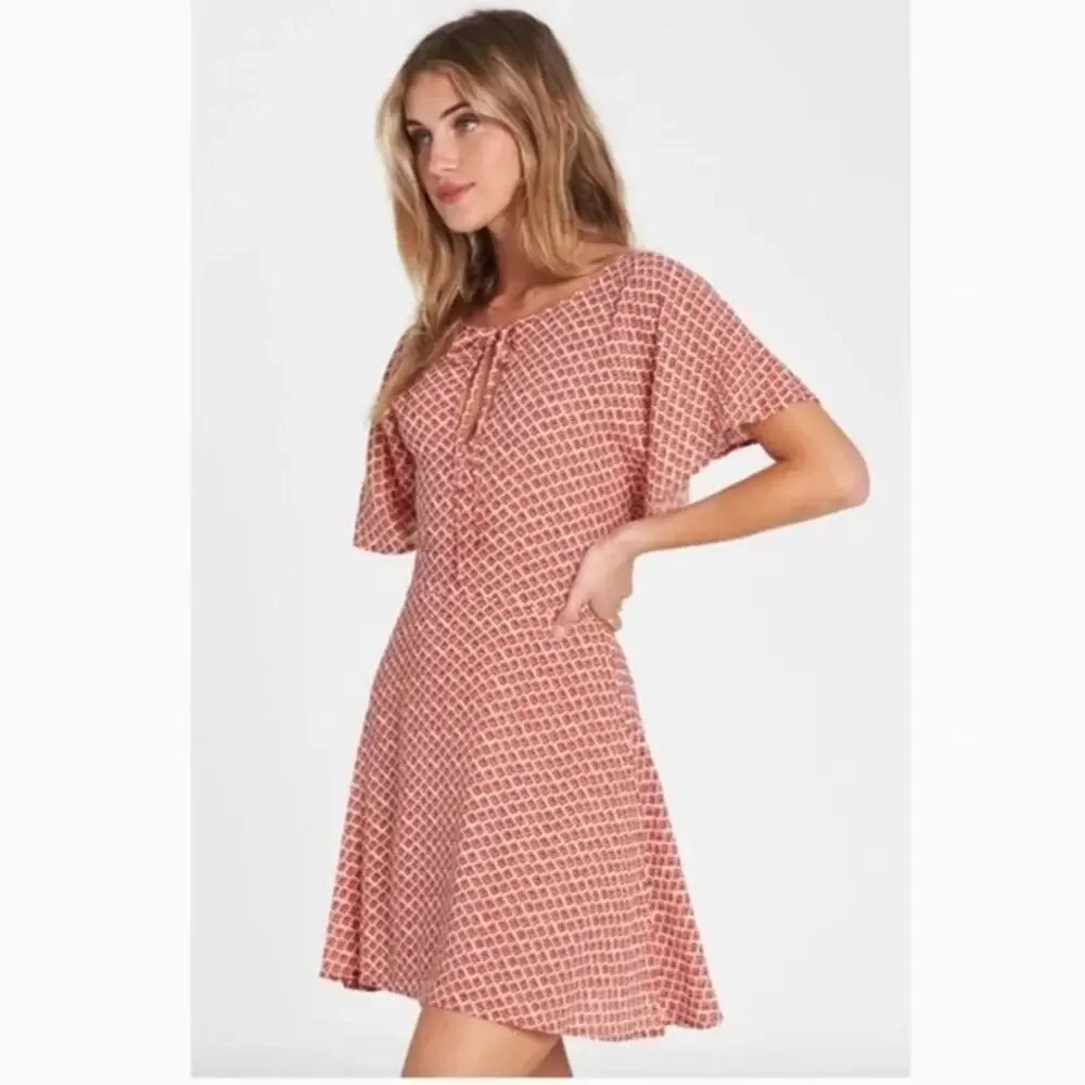 NWT Billabong Tomorrows End Mini Dress Women's XS Geometric‎ Boho Summer Casual